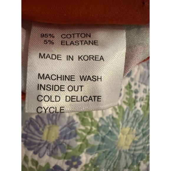 Tracy Negoshian Womens Cotton Mid-Rise Four Pocket‎ Shorts Orange/Blue Sz 8 - Picture 8 of 9